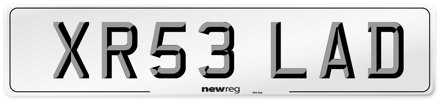 XR53 LAD Number Plate from New Reg